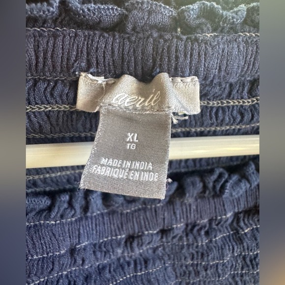 Aerie Maxi Dress Blue White Tie Dye Smocked Tube Strapless Boho Beach XL TG - Picture 2 of 5